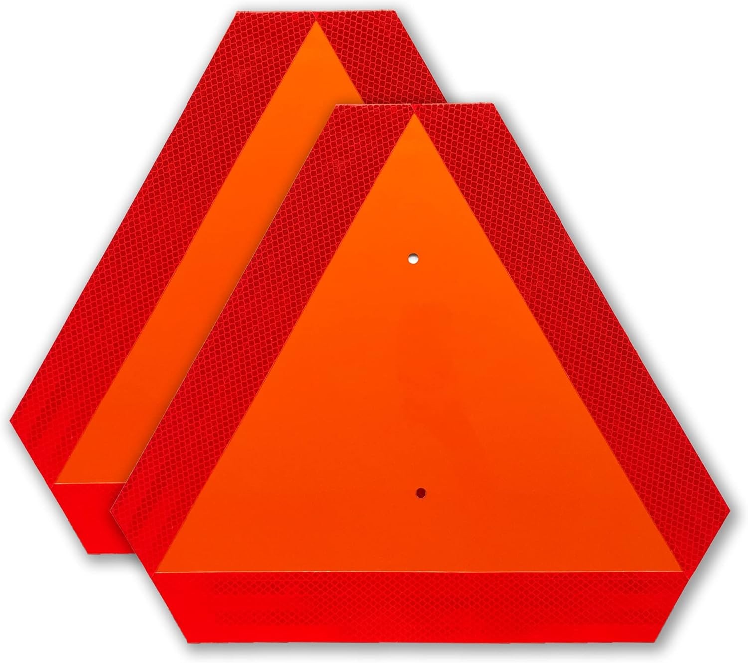 2 Pack Slow Moving Vehicle Triangle Sign, Plastic Farm Triangle Safety Sign, SMV