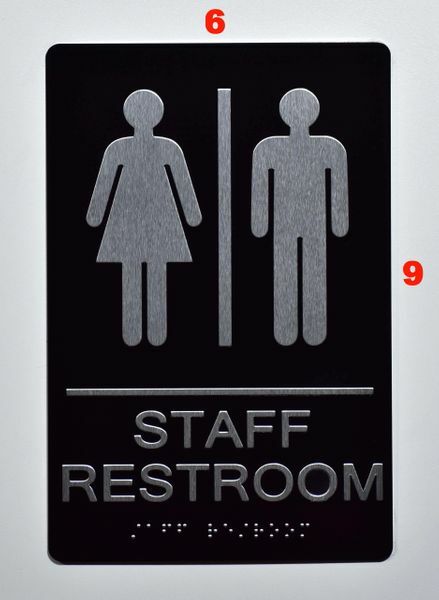 Staff Restroom Sign -(Aluminium, s Silver, 6×9) The Sensation line–REF24-1027
