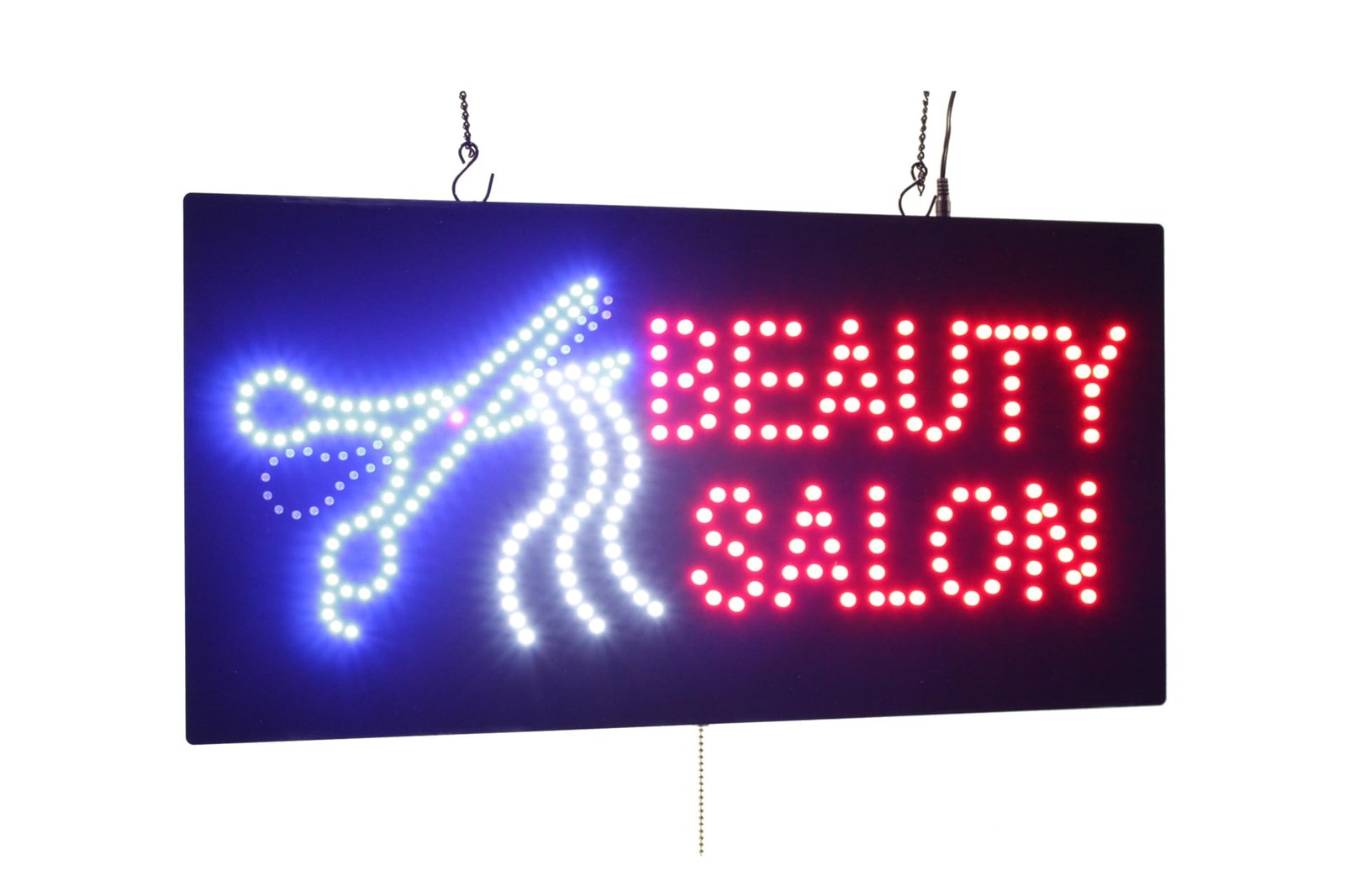 Beauty Salon Scissors Sign, 24″x12″, 60x30cm, , LED, Neon, Florescent, Signag…