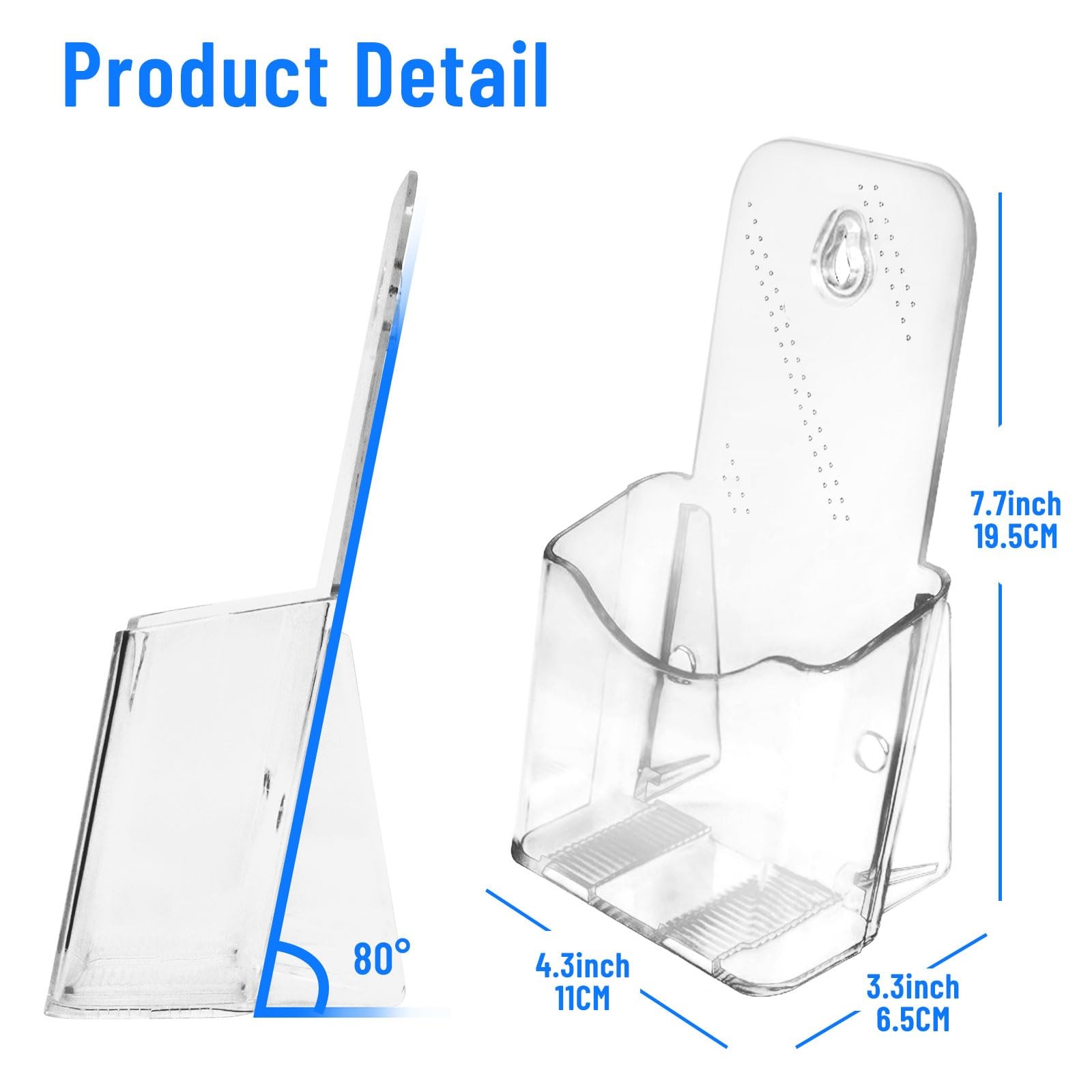 Liyeeeuo 2 Pack 4×9 Inches Brochure Display Stand,Acrylic Transparent