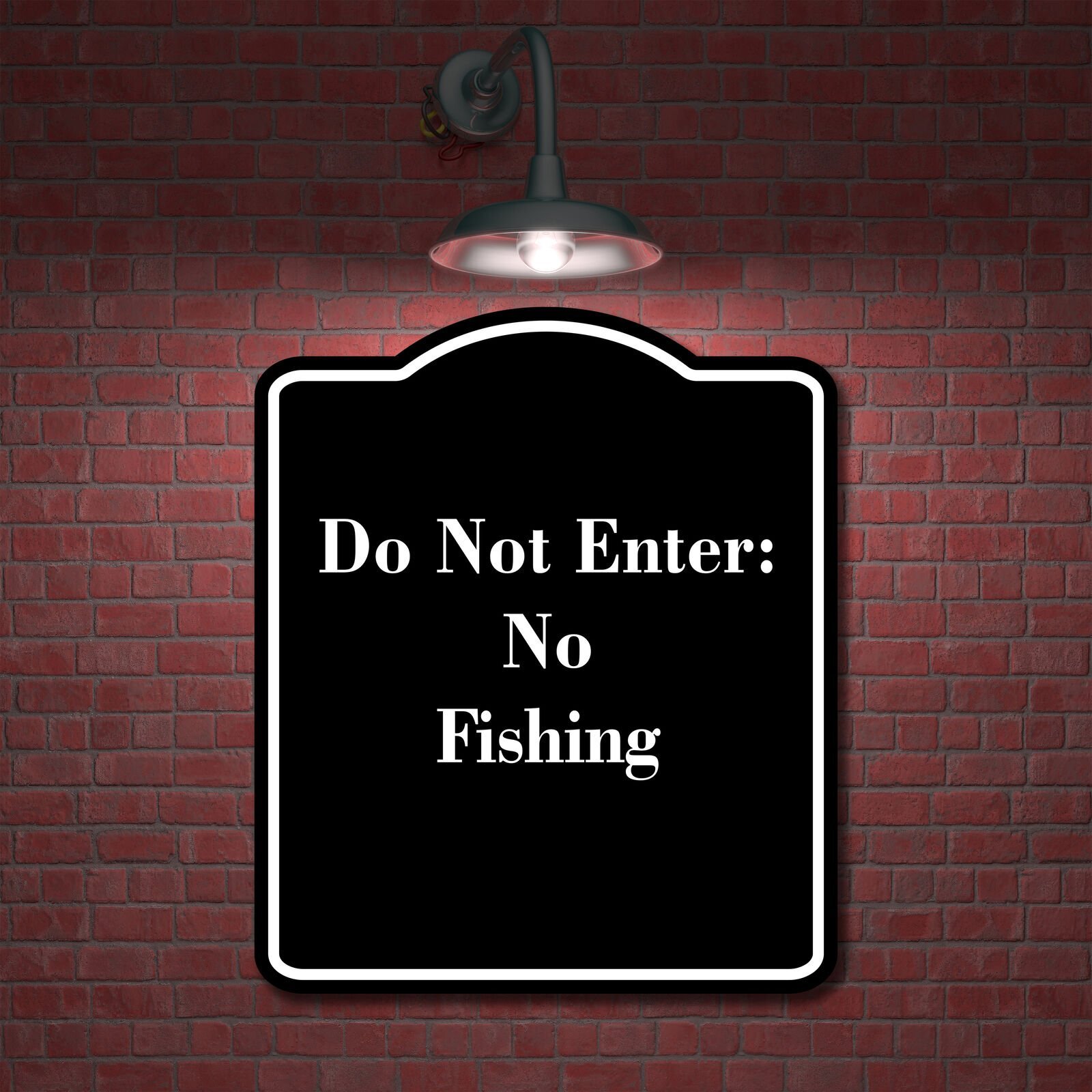 Do Not Enter No Fishing BLACK Aluminum Composite Sign