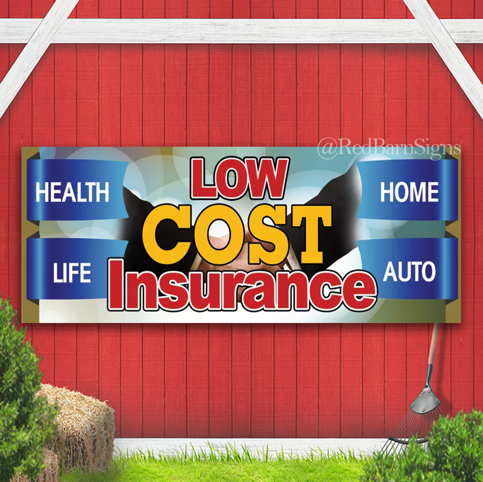 Low Cost Insurance Vinyl Banner -Alt to Banner Sign