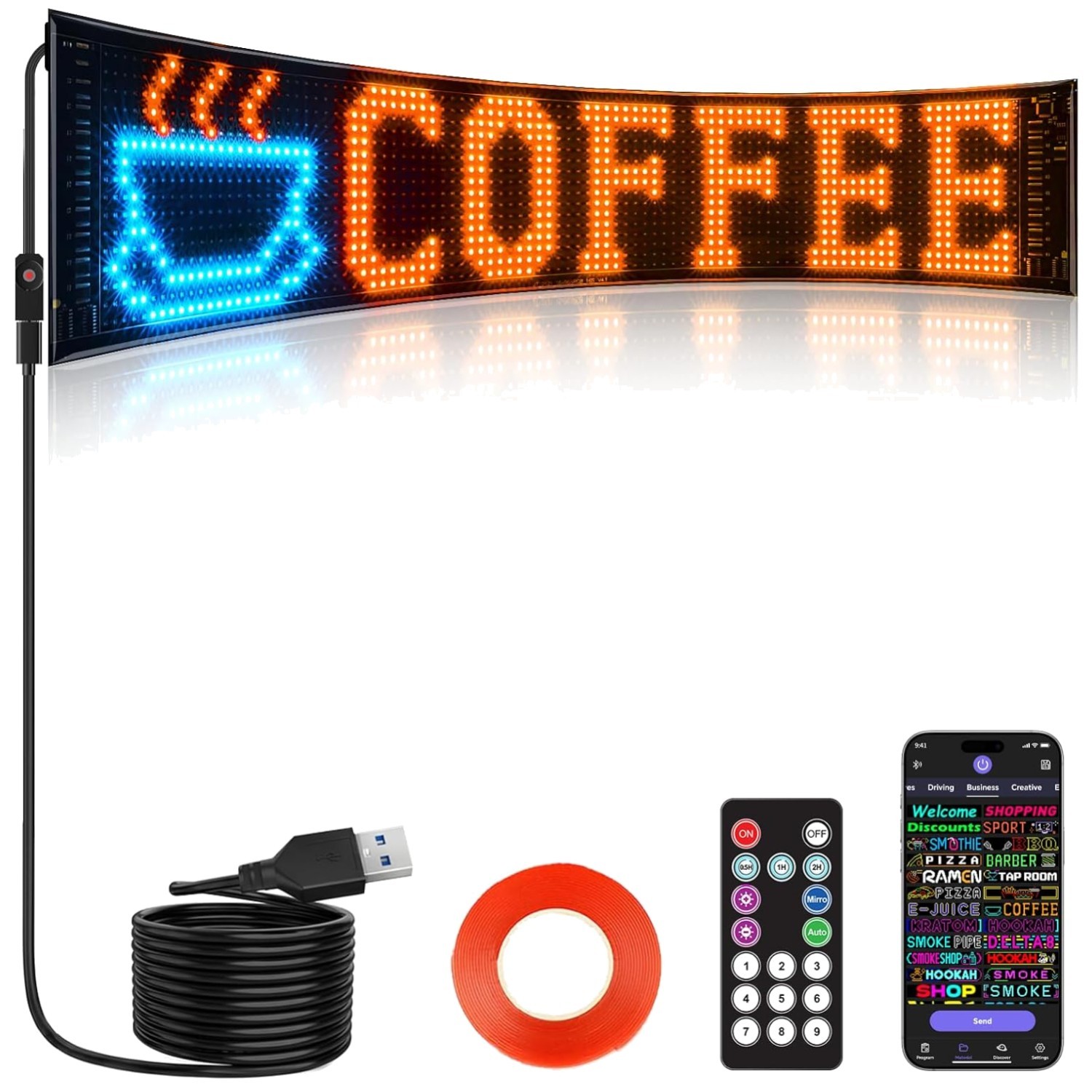 Full Color Scrolling LED Sign Bluetooth Control