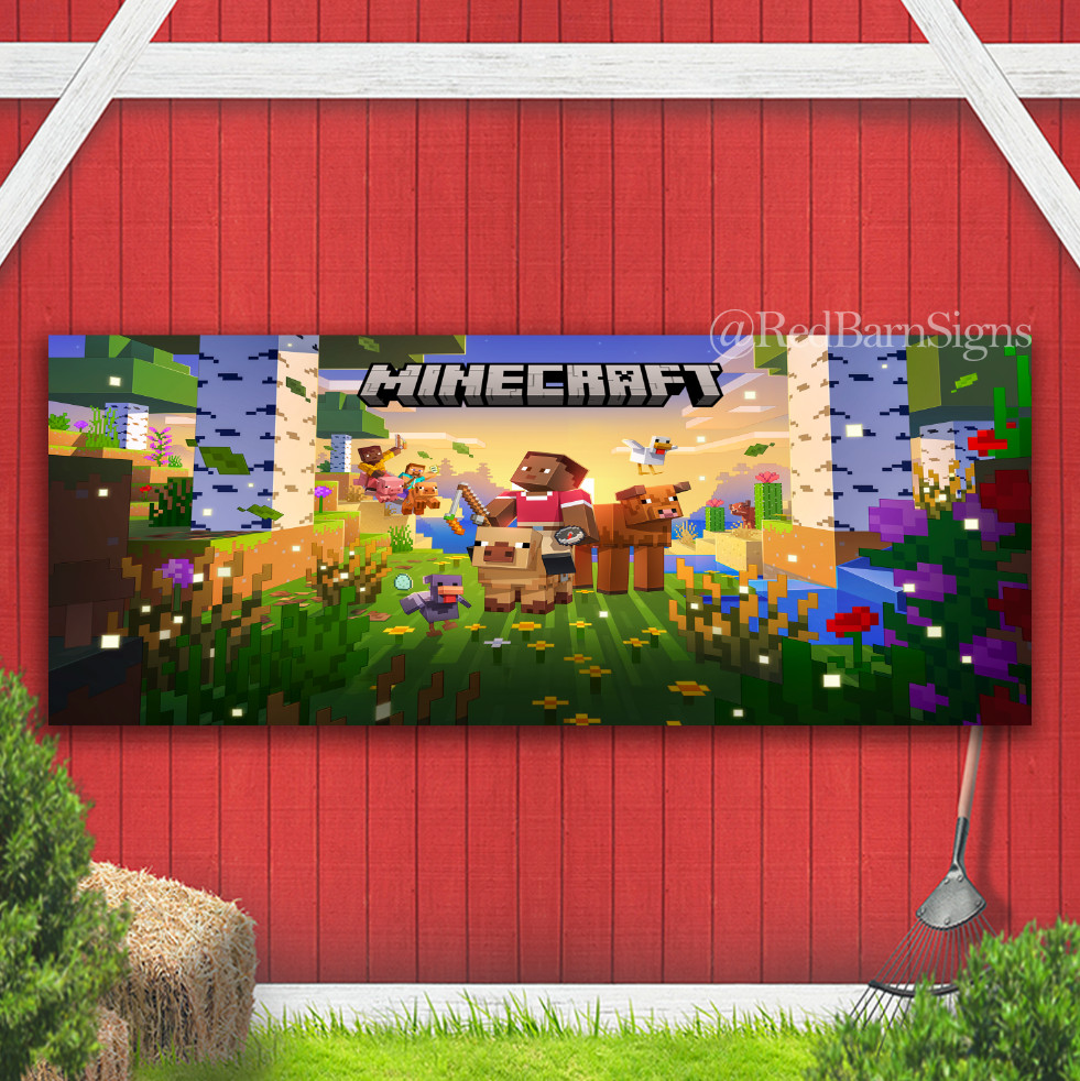 Minecraft Spring to Life Indoor Outdoor Banner Sign with grommets