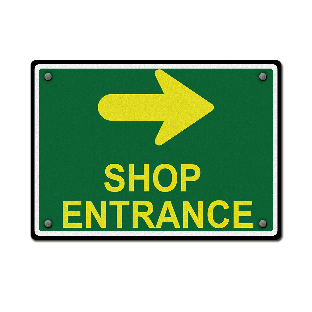 Horizontal Metal Sign Shop Entrance Door Arrow Weatherproof Street Signage
