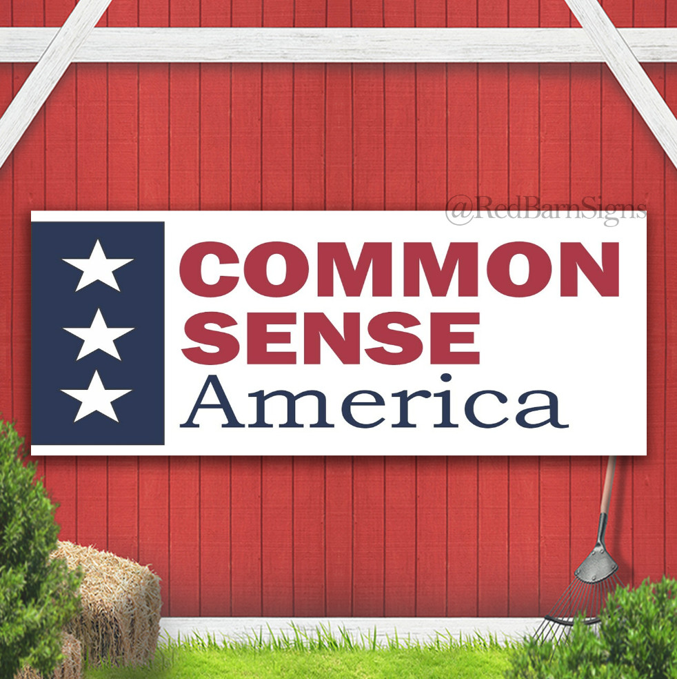 Common Sense America Indoor Outdoor Banner Sign with grommets