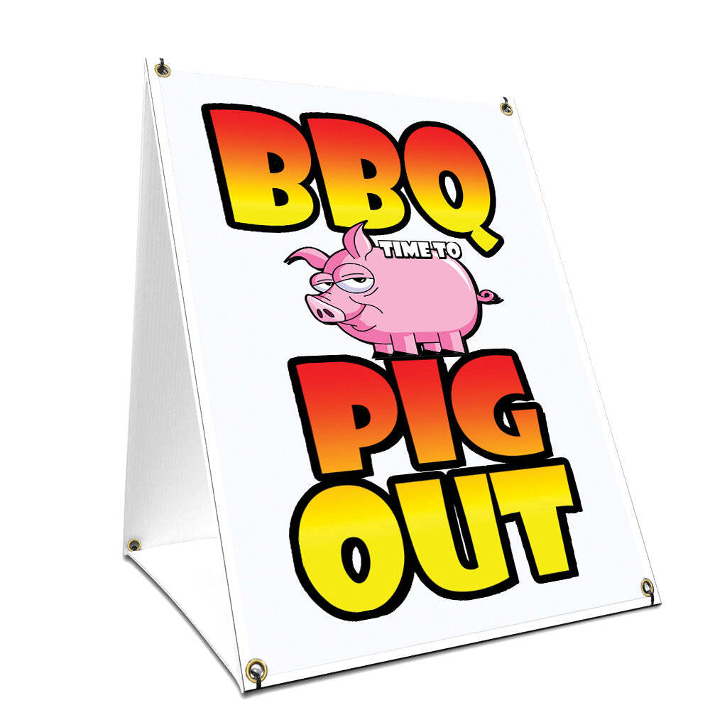 Bbq Time To Pig Out Yard Sign & Stake outdoor plastic coroplast window