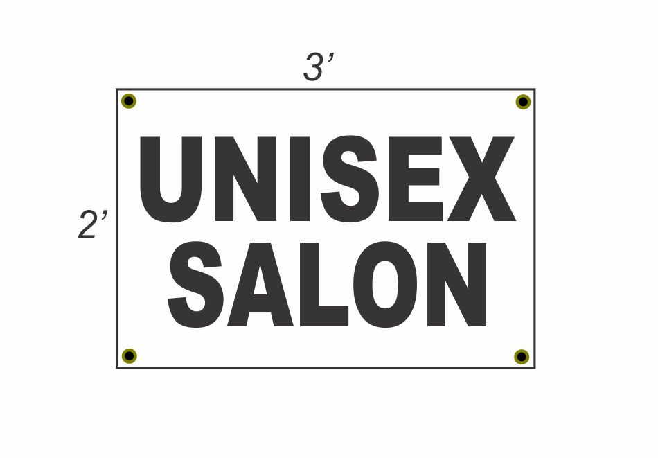 2×3 UNISEX SALON Black & White Banner Sign NEW Discount Size & Price FREE SHIP