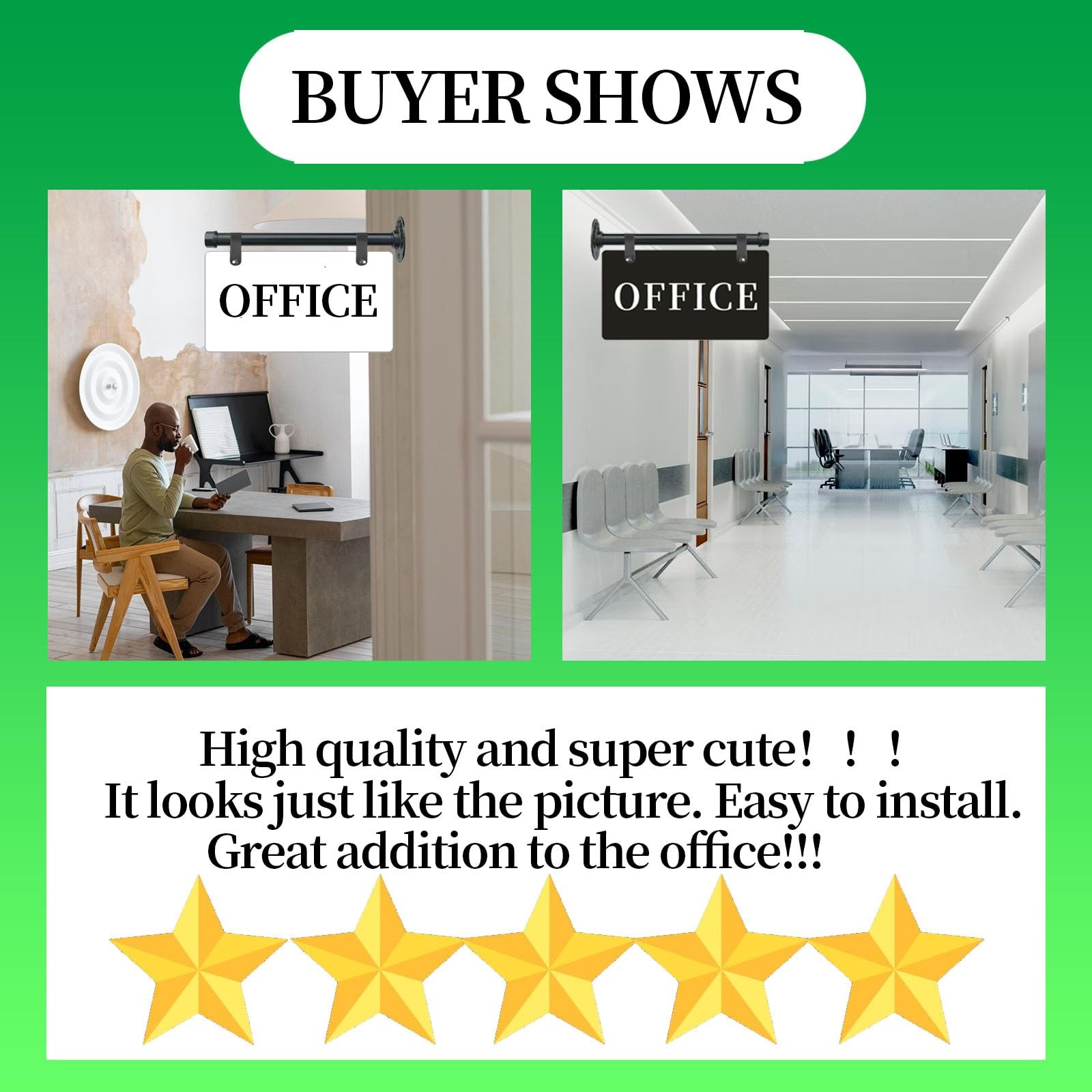 Hqvbvc Modern Office Sign 11″ x 6″ Double-Sided Wall-Mounted Office Door Sign…