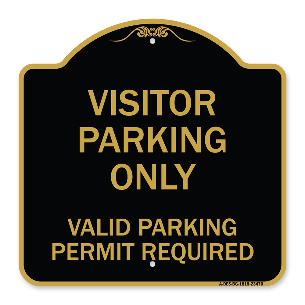 Parking Area Sign Visitors Parking Only – Valid Parking Permit Required