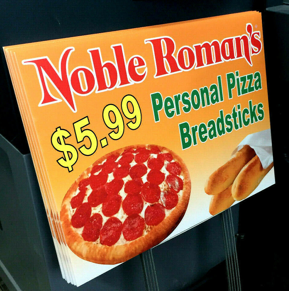 10 – 18×24 Yard Signs – Custom Design – Full Color – 2 Sided – Stakes Included!