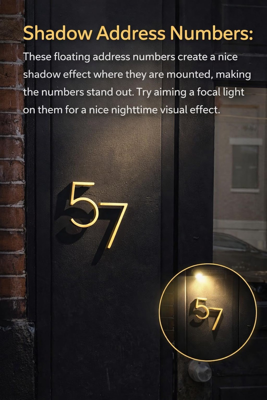 6 inch Modern House Numbers – Heavy-Duty Zinc Alloy Address Numbers with A