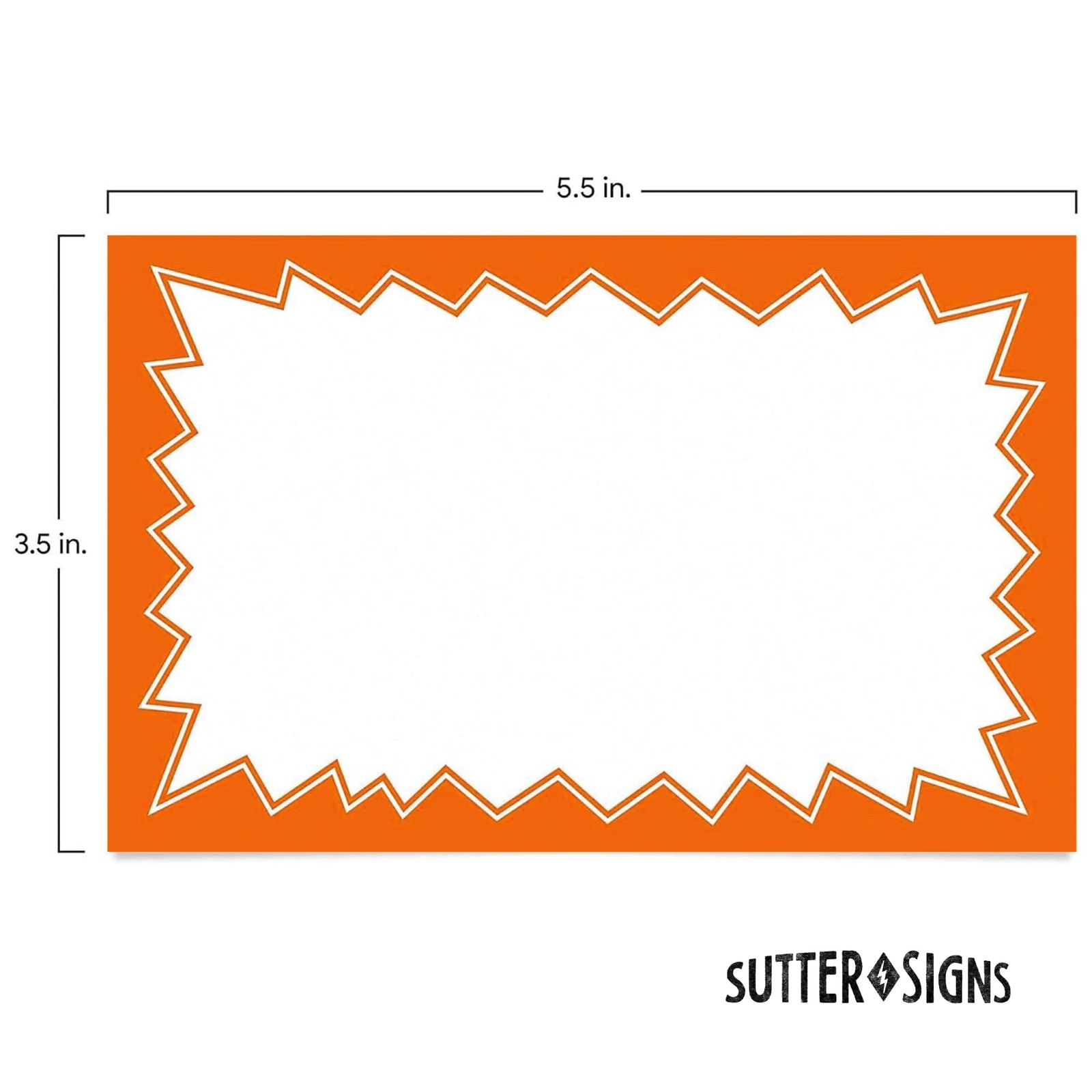 Sale Signs for Retail Stores 50pcs, 3.5″ x 5.5″ | Orange Starburst Paper Card…