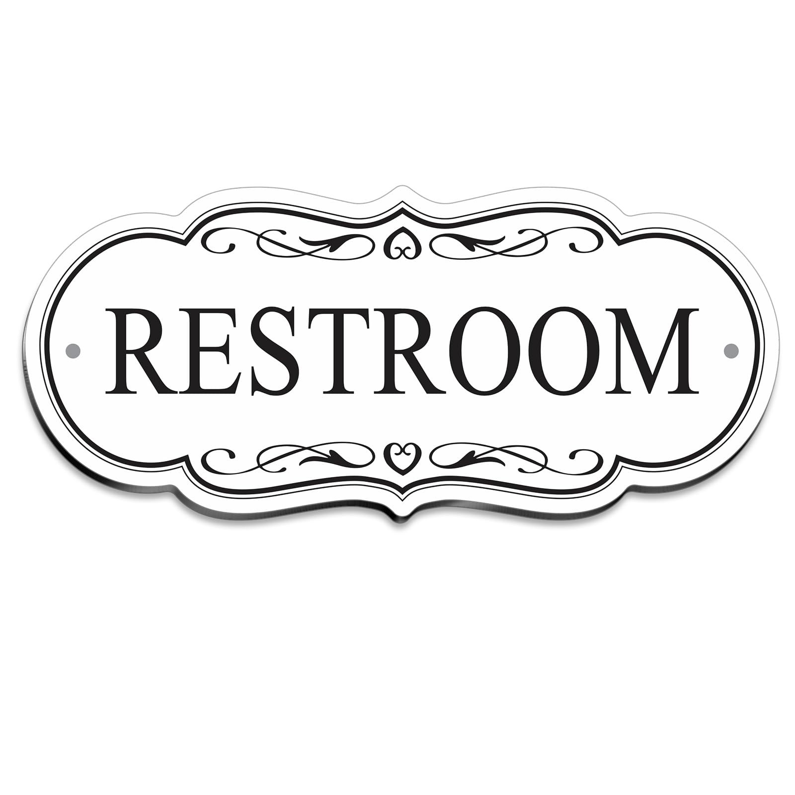 RESTROOM Sign – 8×3.5 Inch Waterproof Acrylic, Self-Adhesive Backing Mountin…