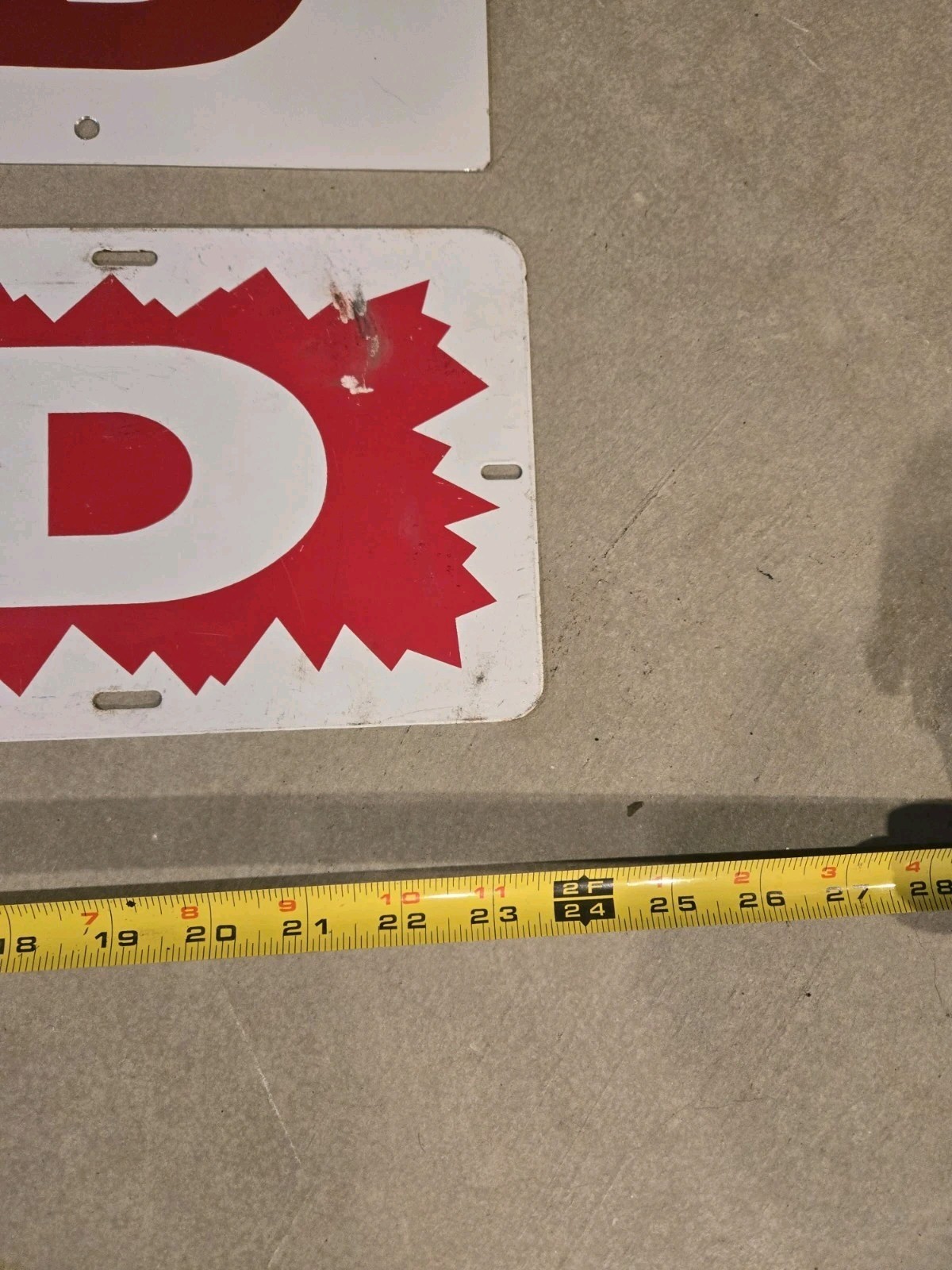 Set Of 3 SOLD Metal Signs Red & White 6″x24″ Two Sided Real Estate, Retail