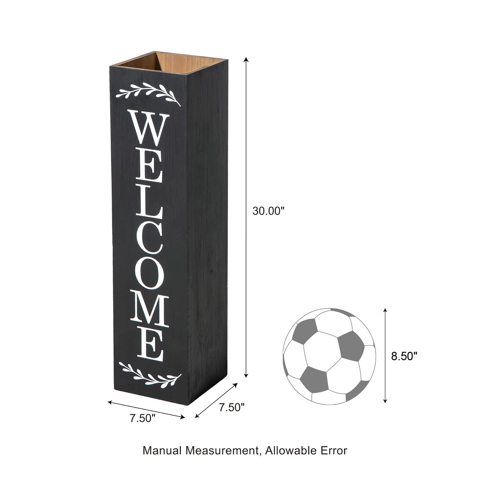 Glitzhome 30″ Wooden Rustic WELCOME Porch Sign – Black
