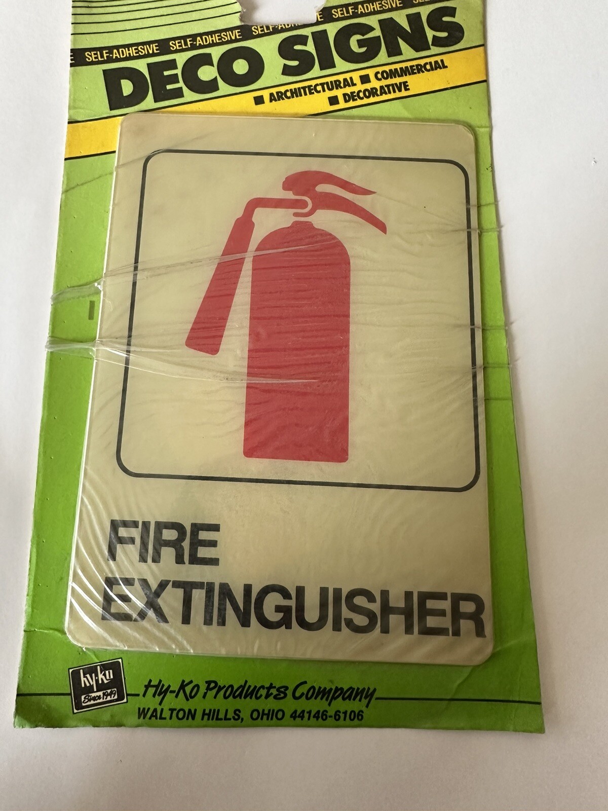 FIRE EXTINGUISHER SIGNS PLACARDS INDICATORS PLASTIC 7” X 5”