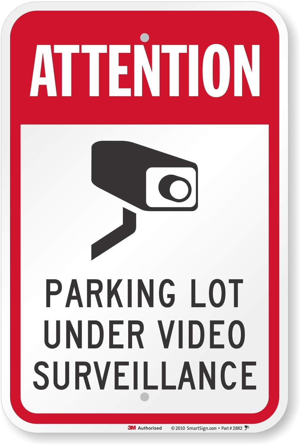 – T1-1088-HI Attention – Parking Lot under Video Surveillance Sign by | 12″ X 18
