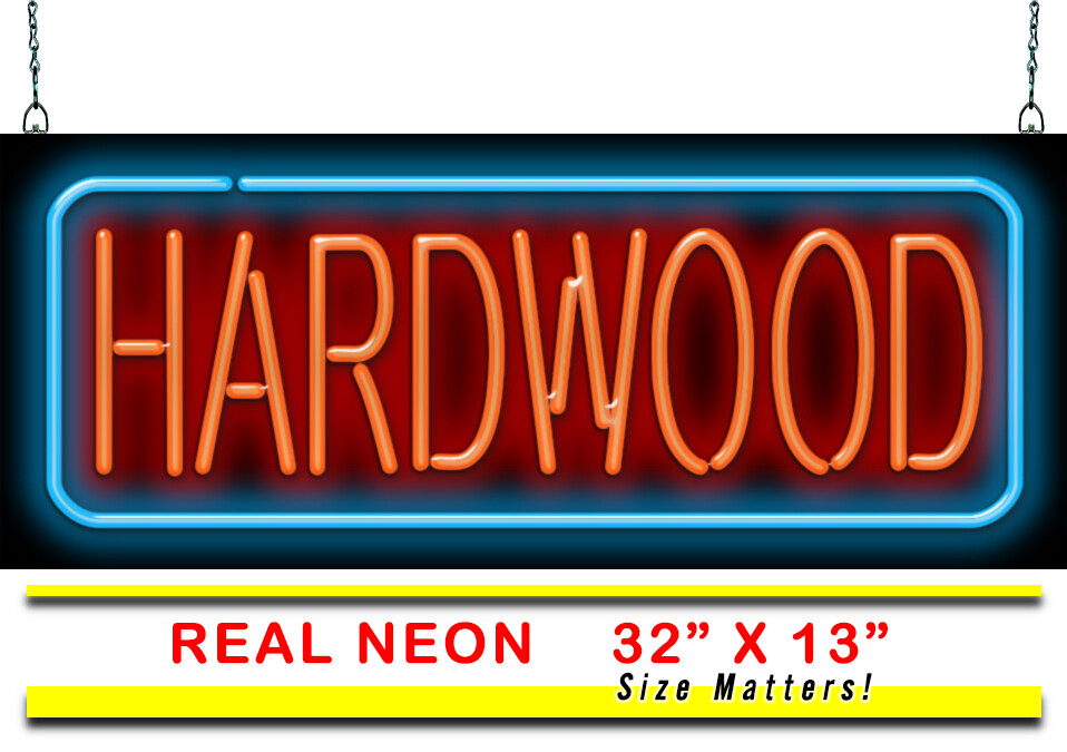 Hardwood Neon Sign | Jantec | 32″ x 13″ | Flooring Home Improvement Tile Home