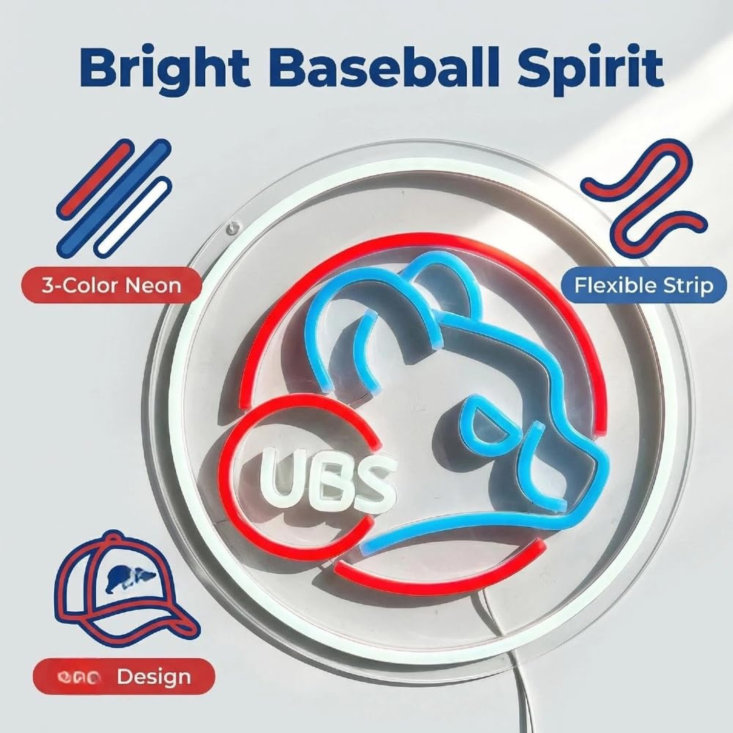 Baseball Neon Sign for Wall Decor Baseball LED Light Up Sign With Light Dimma…