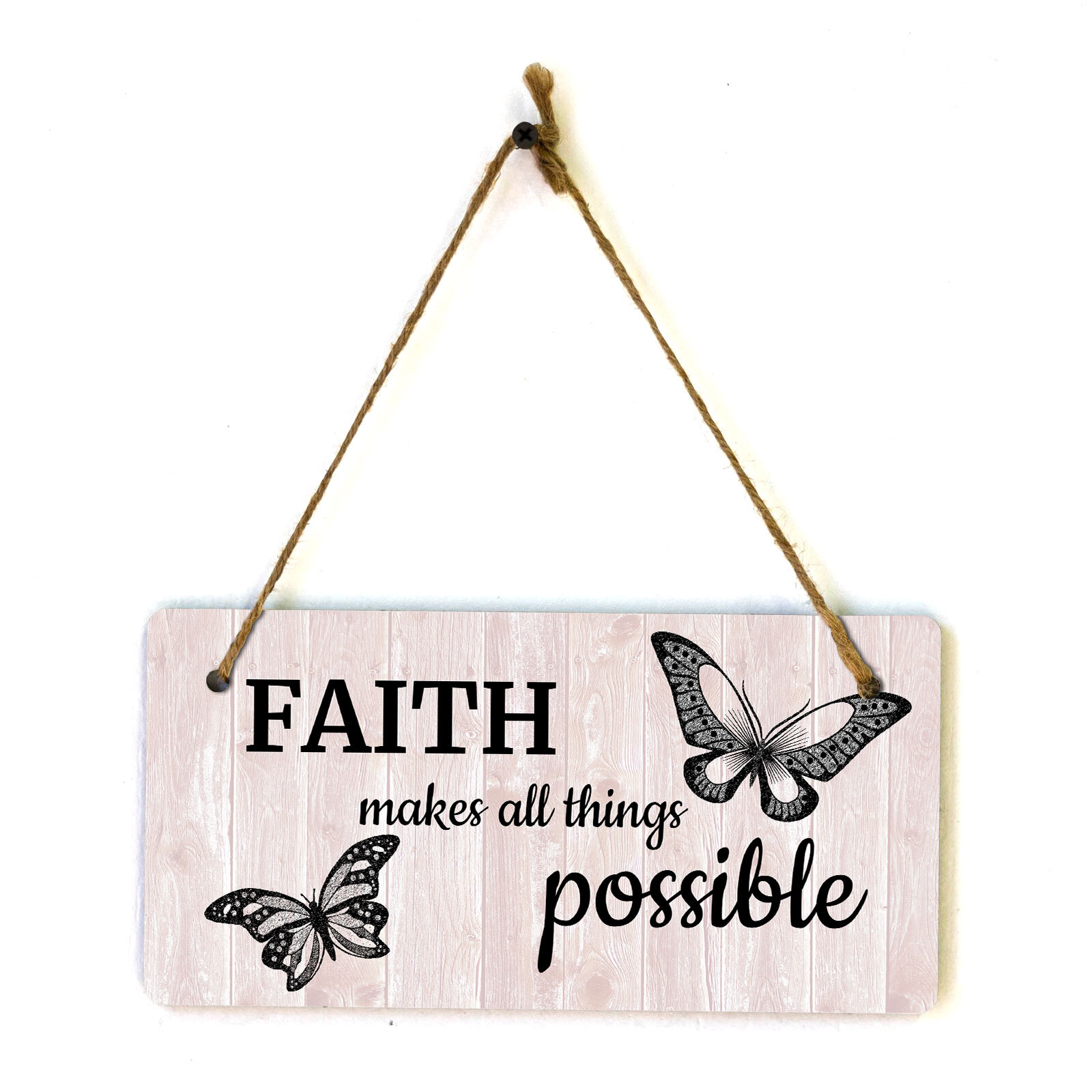 Faith Makes All Things Possible 5×10 Hanging Plus Wall or Door Sign