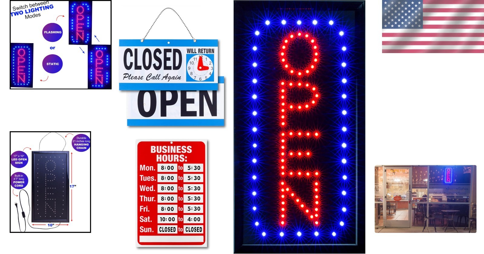 Modern Business Open Sign: Includes Business Hours