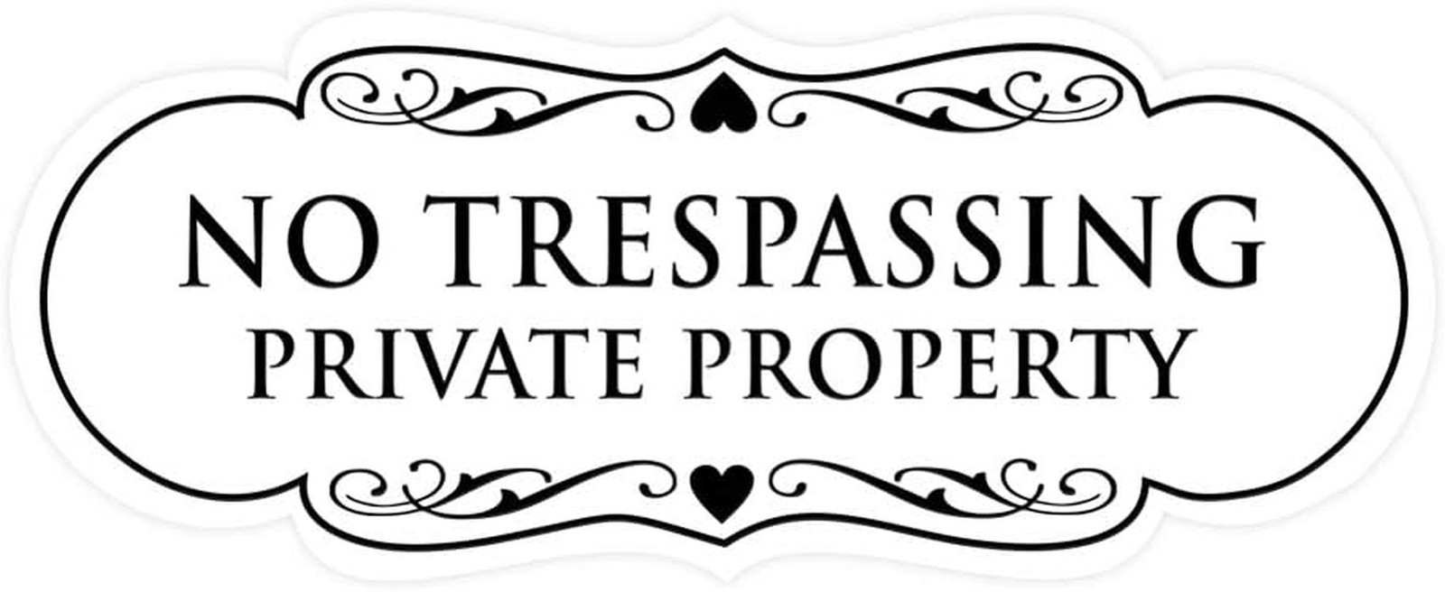 Designer No Trespassing Private Property Wall or Door Sign | Security Sign fo…