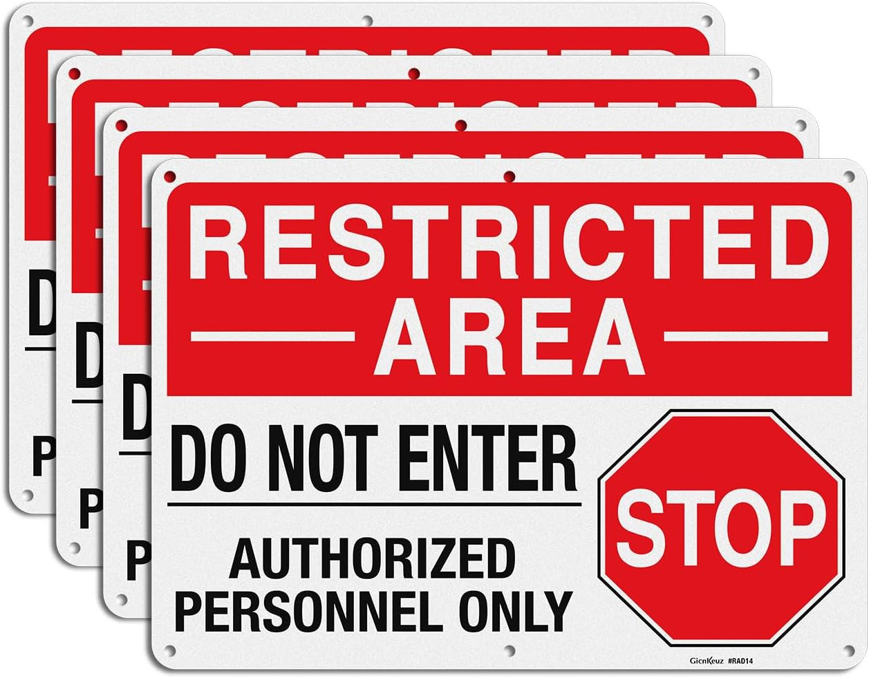 Large “Restricted Area – Do Not Enter, Authorized Personnel Only” Metal Signs, 1