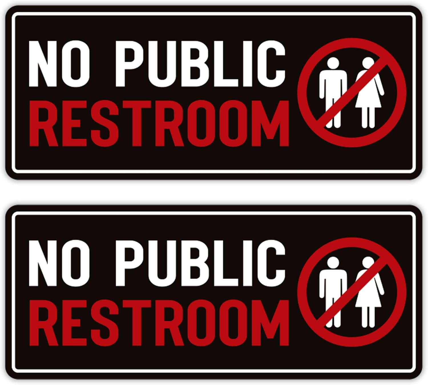 2PCS No Public Restroom Signs for Business, Self Adhesive Weatherproof Vinyl Sor
