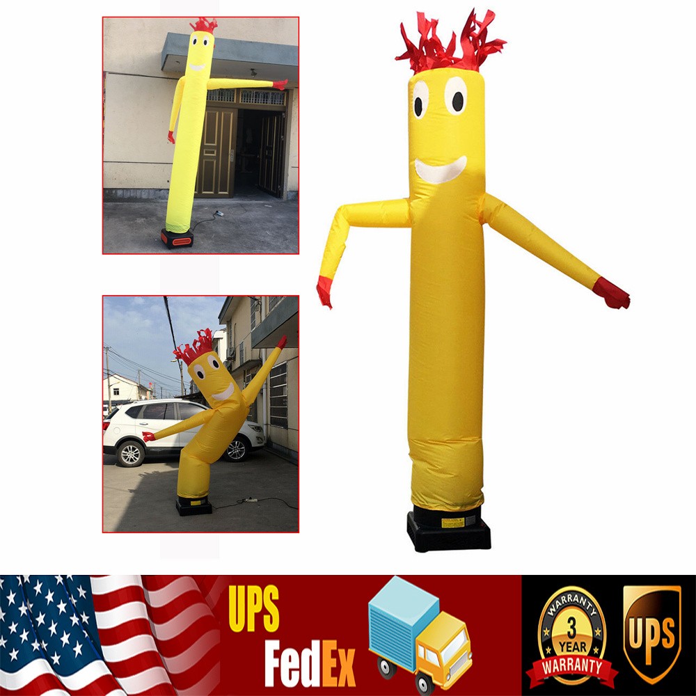 Yellow 10ft Inflatable Wacky Waving Flailing Arms Tube Man Dancing Air Puppet