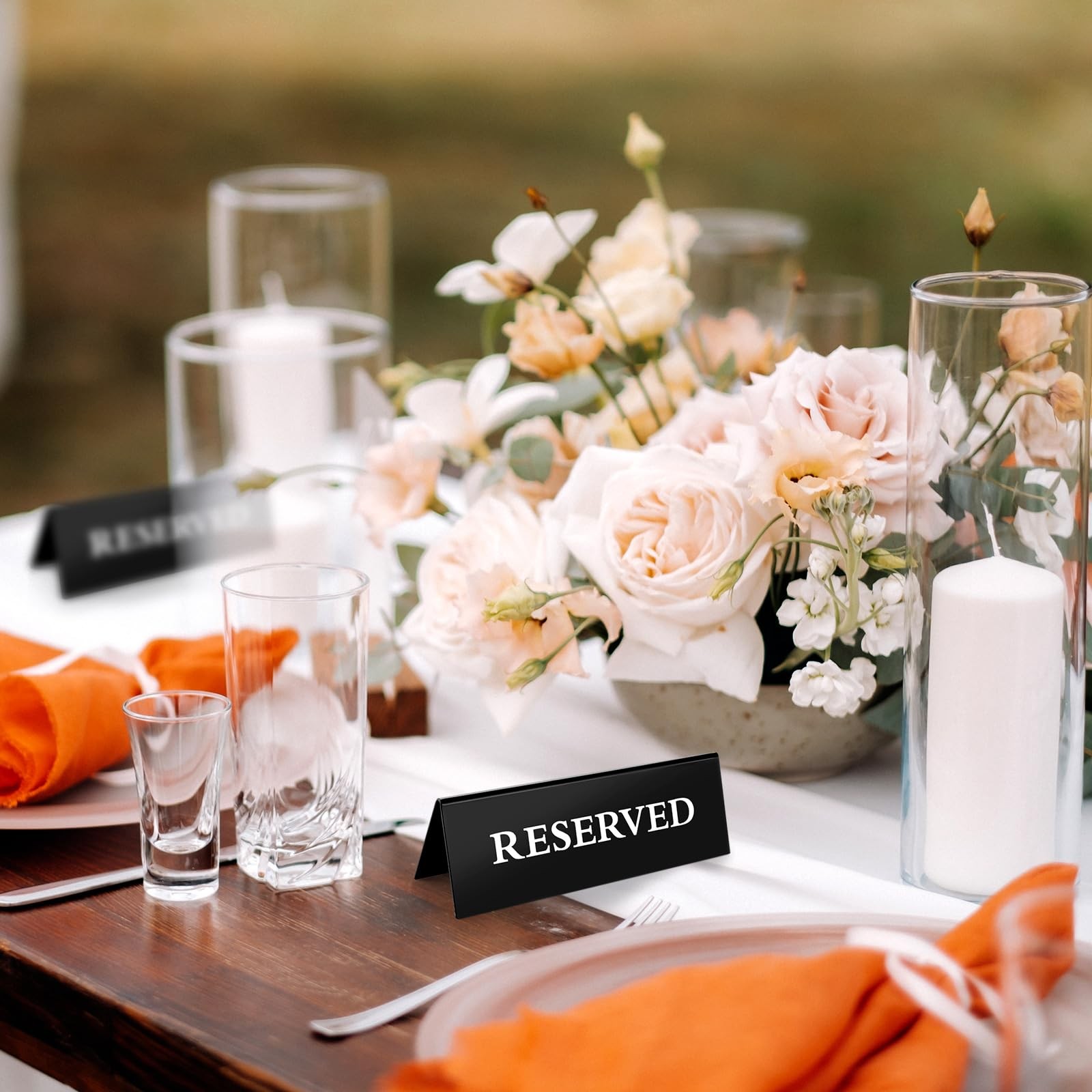 20 PCS Black Acrylic Reserved Table Signs Double Sided Tent For Restaurant