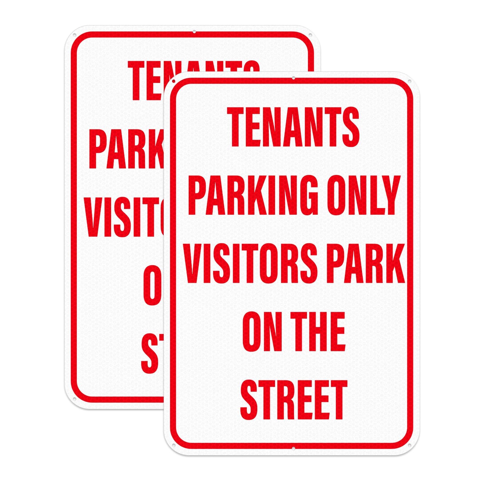 Tenants Parking Only Visitors Park On Street Reflective Sign 12×18 In 2 PCS