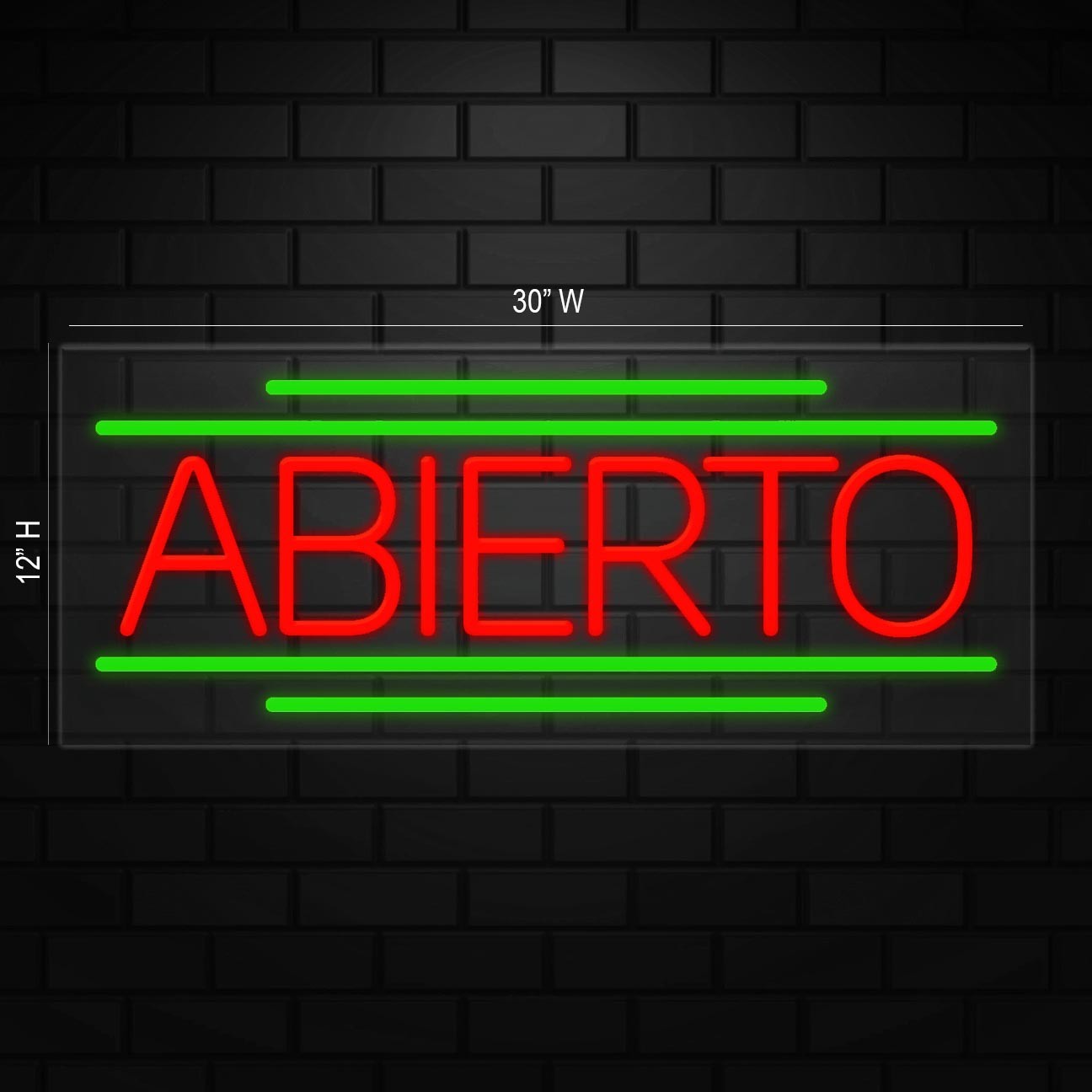Abierto Neon Sign for Retail Displays | LED Flex Neon | 30″W x 12″H x 1″D
