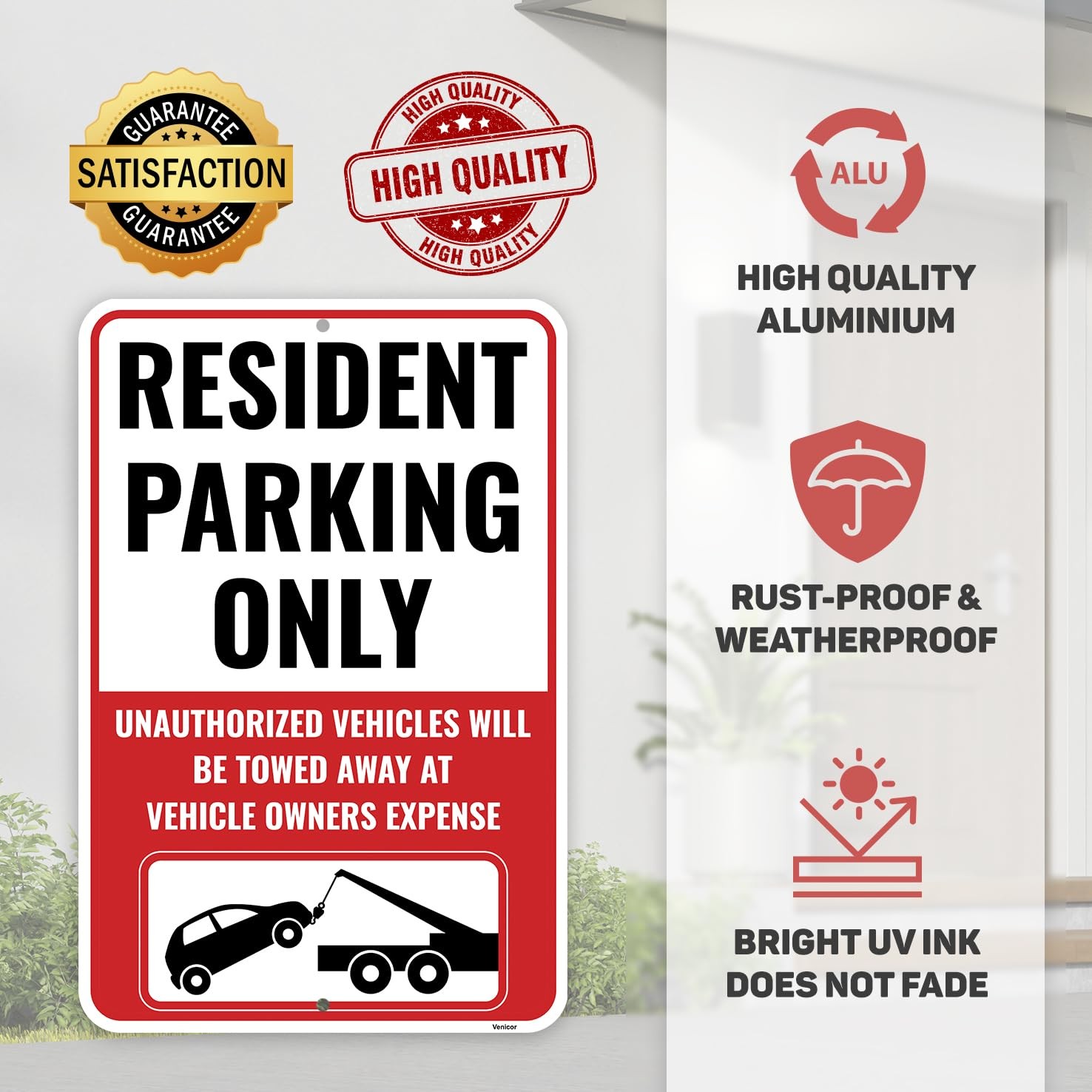 1 PC 18×12 inch Aluminum “Resident Parking” Sign Private Tenant Parking