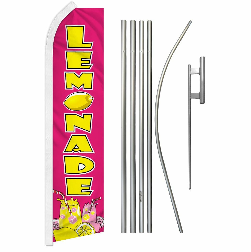 “LEMONADE” Advertising Super Flag & Pole Kit lemon beverage drink