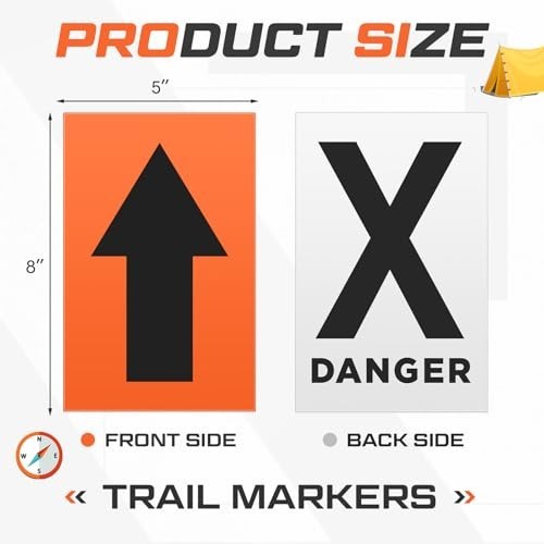 100 Pcs High Visibility Arrow & Danger Signs – Double Sided UV Printed Markers f