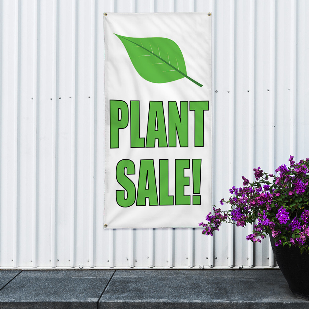 Vertical Vinyl Banner Multiple Sizes Plant Deal Advertisement Business Outdoor