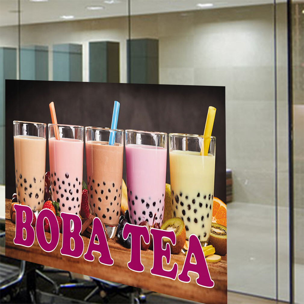 Decal Stickers Boba Tea Outdoor Advertising Printing B Vinyl Store Sign Label