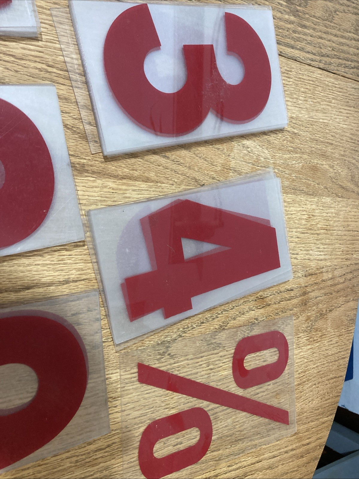 Lot of 90 Pieces ~ 9” Red Plastic Numbers