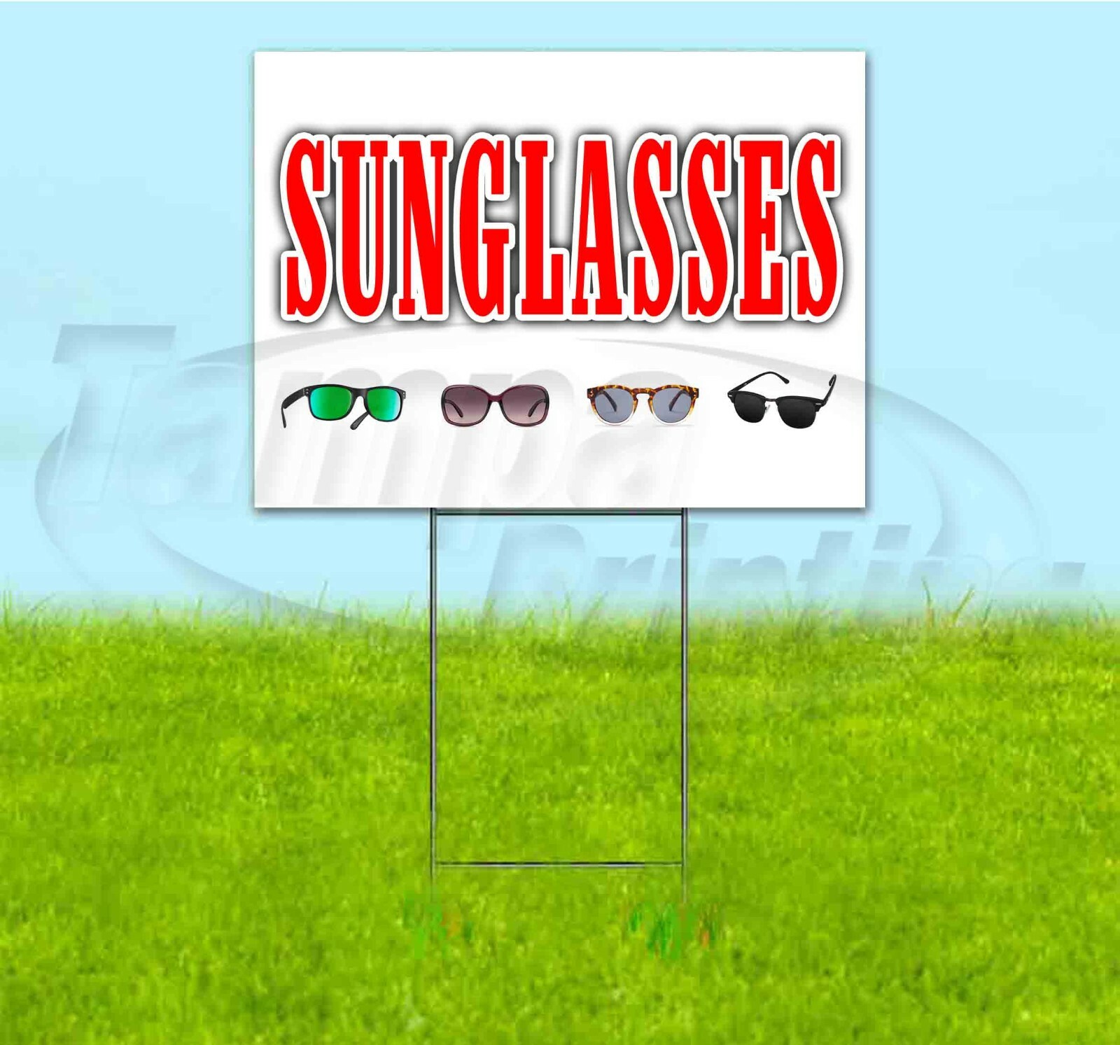 SUNGLASSES 18×24 Yard Sign WITH STAKE Corrugated Bandit USA BUSINESS AVIATORS