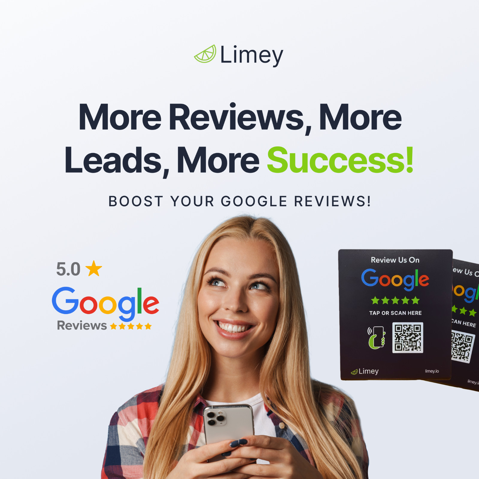 Wholesale 50x NFC Google Review Stands | Tap & Scan Table Displays