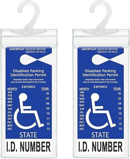 Handicap Parking Placard Holder Ultra Transparent Protective Cover 2 Pack with