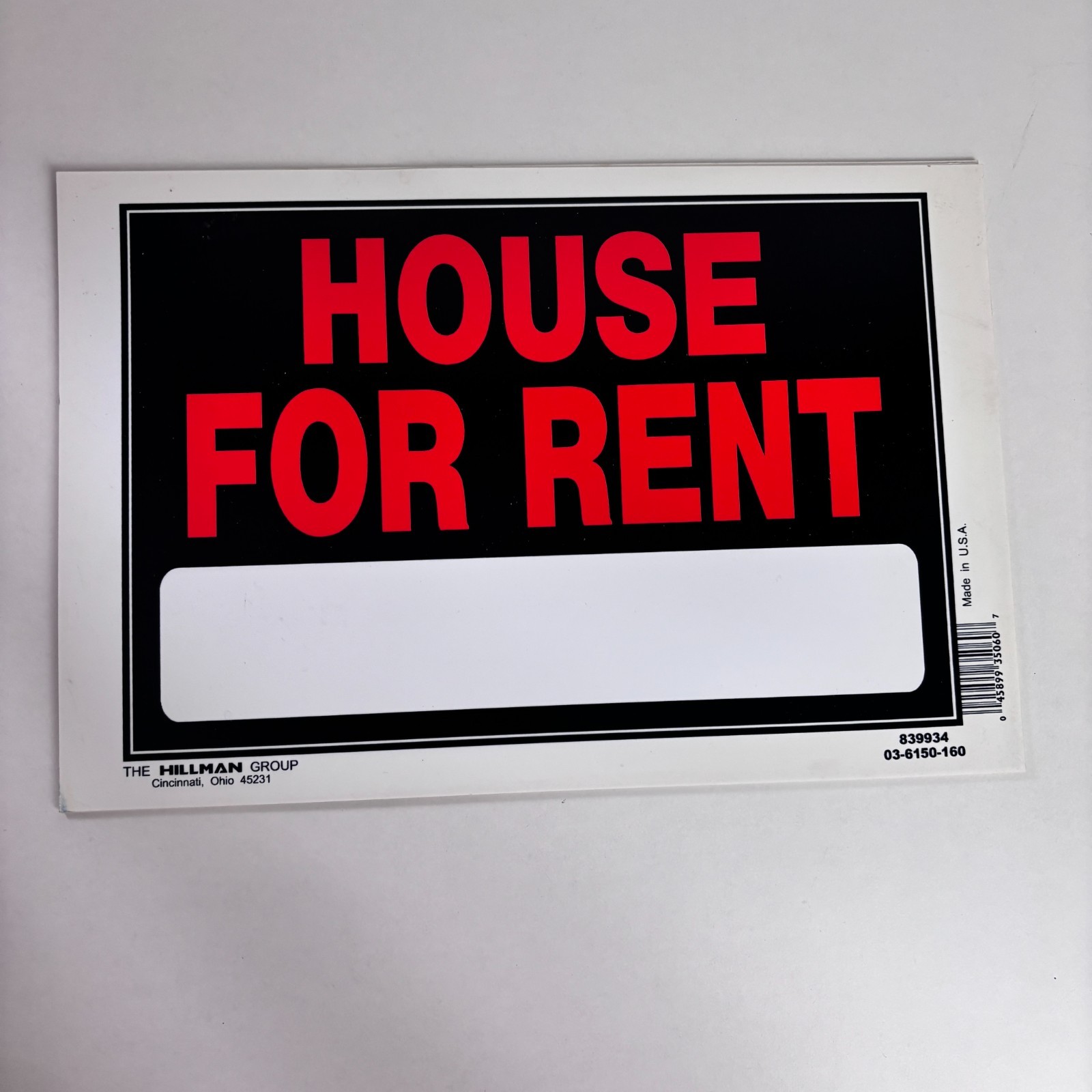 Various Hillman 8 x 11.5″ Plastic Signs: For Rent Apartment, House For Rent..ect