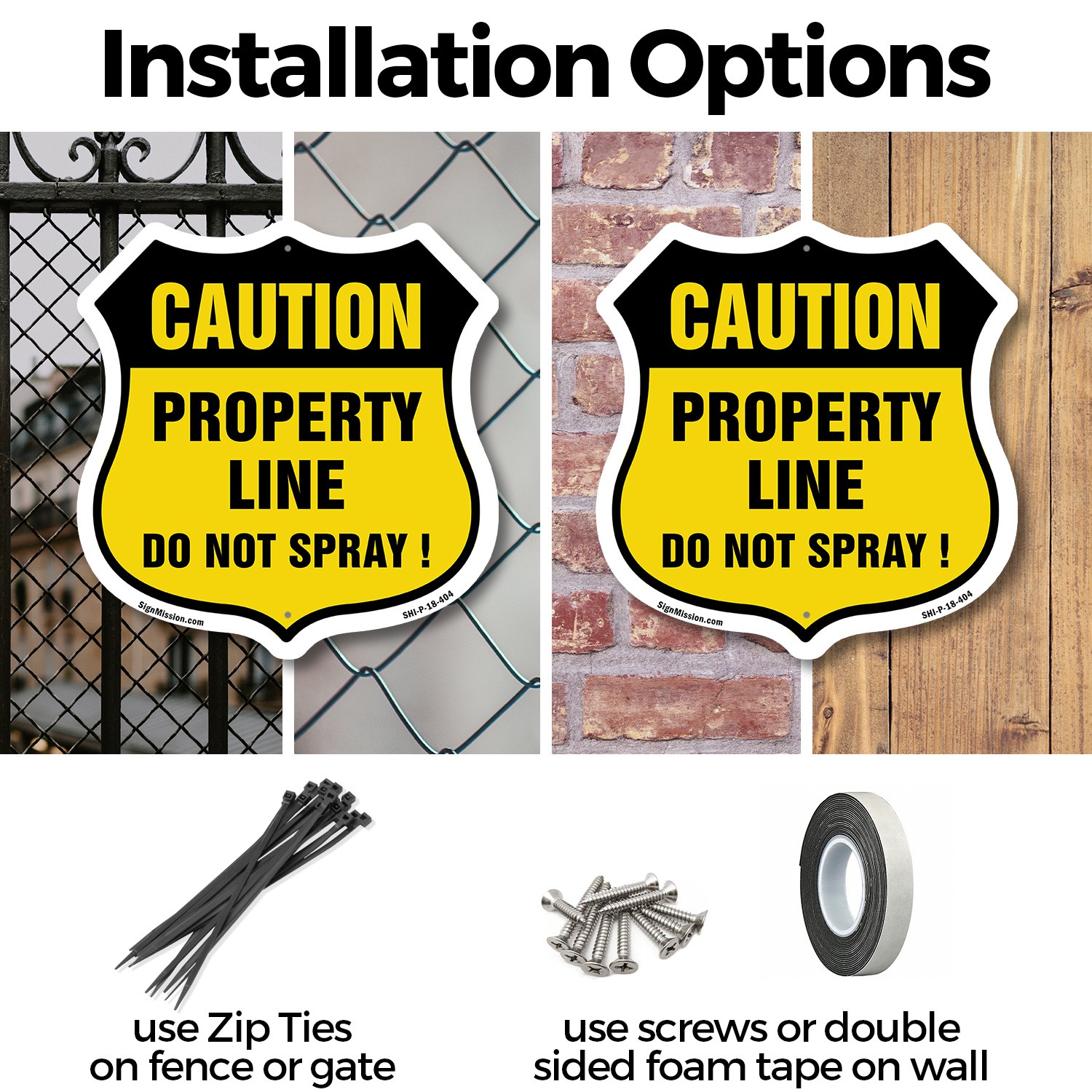 No Spray Shield Sign Caution Property Line Do Not Spray Shield Shaped Sign