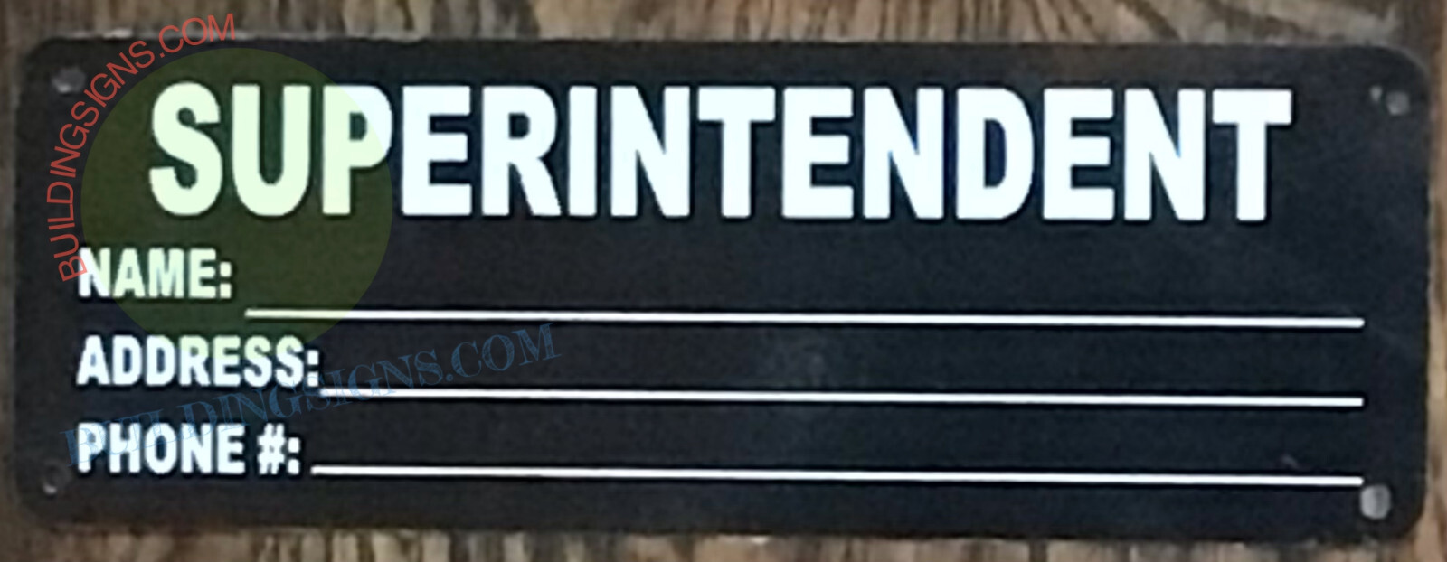 HPD SUPERINTENDENT SIGN (8.5 X 3 BLACK BRUSH SILVER, ALUMINUM)-REF24-1027