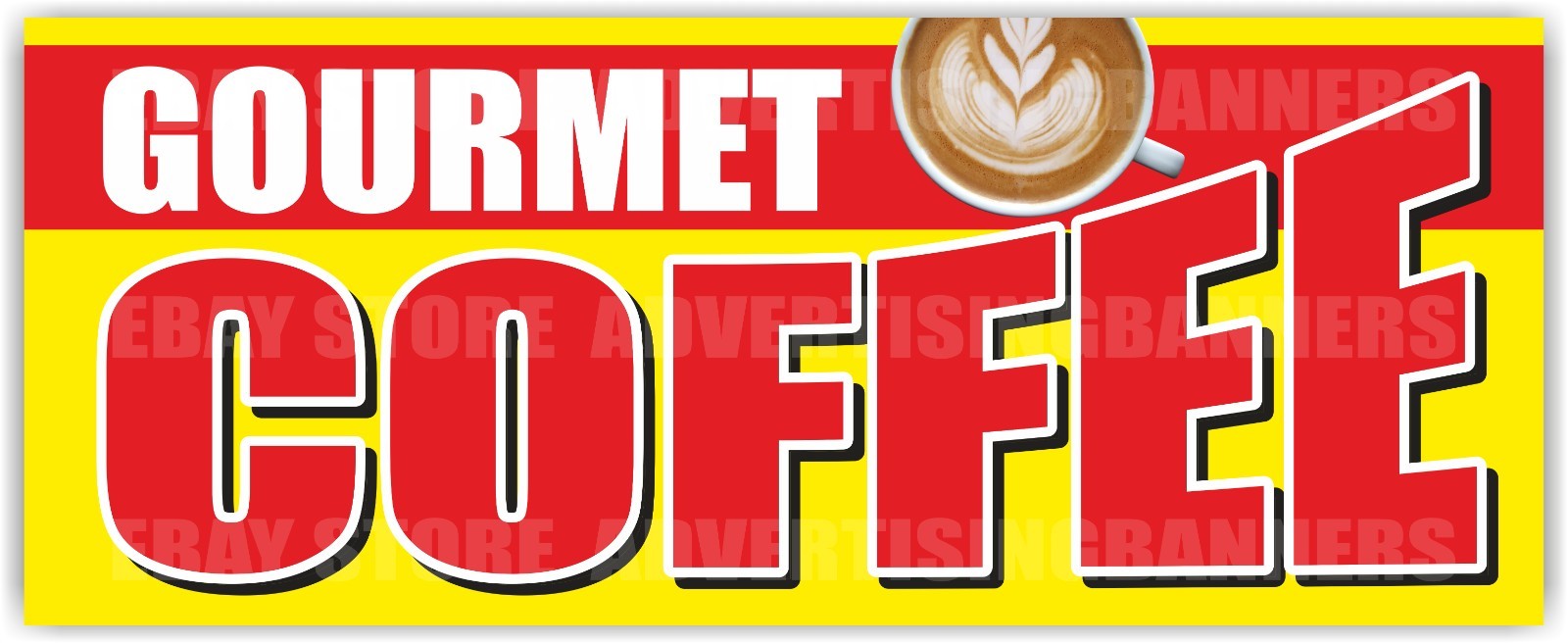 GOURMET COFFEE Advertising Banner Vinyl Mesh Sign HOT FRESH COFFEE juice bar tea
