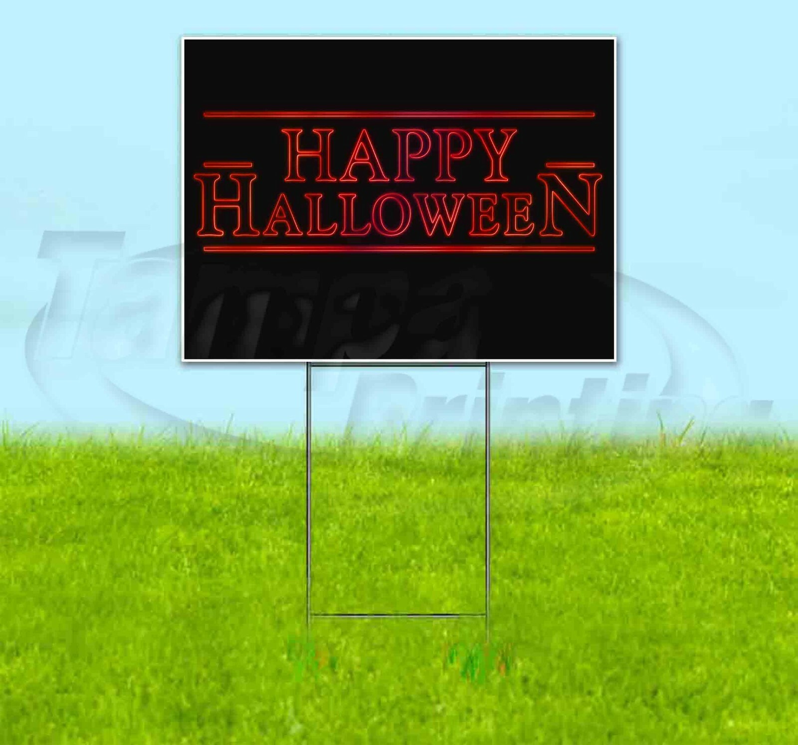HAPPY HALLOWEEN 18×24 Yard Sign Corrugated Plastic Bandit Lawn STRANGER THINGS