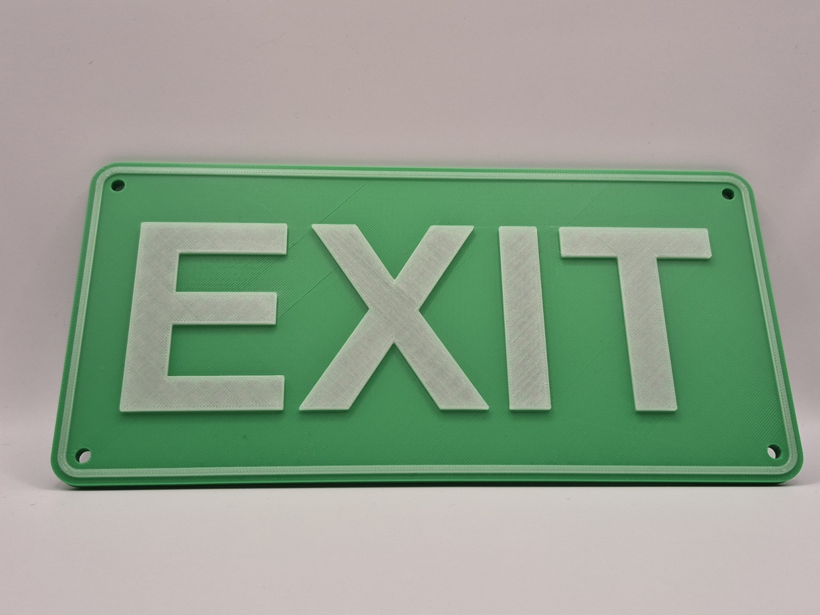 Glow in The Dark EXIT Sign Green 3D Printed, Lightweight, Easy to Install