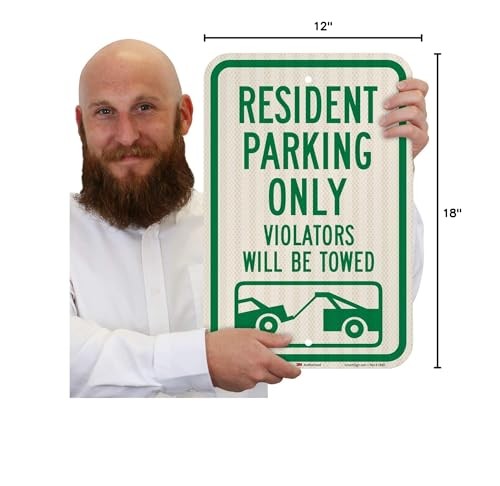 Smartsign Resident Parking Only Violators Towed Sign By 12 X 18 3M High