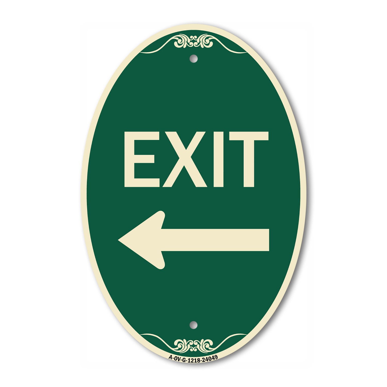 SignMission Designer Series Sign – Exit (With Left Arrow) 2 12″ x 18″ Metal Sign
